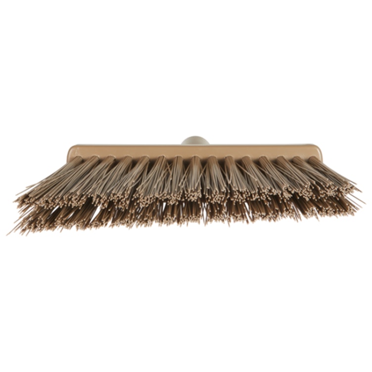 11.4" Brown Polypropylene Vikan® Angle Cut Broom Head with Stiff Polyester Bristles (Handle Sold Separately)