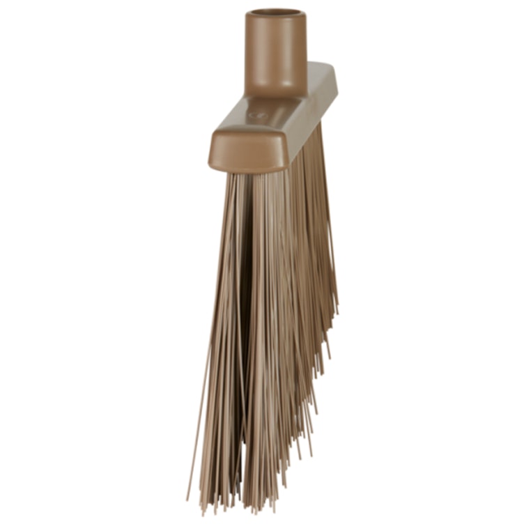 11.4" Brown Polypropylene Vikan® Angle Cut Broom Head with Stiff Polyester Bristles (Handle Sold Separately)