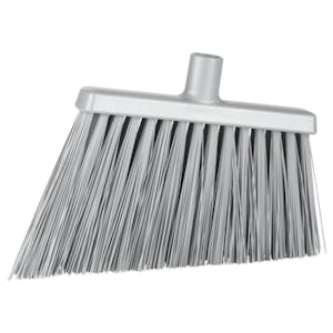 11.4" Gray Polypropylene Vikan® Angle Cut Broom Head with Stiff Polyester Bristles (Handle Sold Separately)