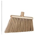 11.4" Brown Polypropylene Vikan® Angle Cut Broom with Stiff Bristles & 49.6" Aluminum Handle with White Tip & Cap