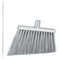 11.4" Gray Polypropylene Vikan® Angle Cut Broom with Stiff Bristles & 49.6" Aluminum Handle with White Tip & Cap