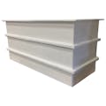 400 Gallon White Polyester Fiberglass Rectangular Ribbed Open Top Tank - 72" L x 36" W x 37-1/4" Hgt. (Cover Sold Separately)