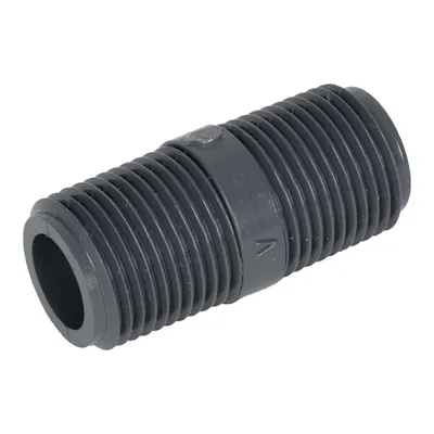 3/8" MNPT x 3/8" MNPT Smooth Gray Schedule 80 PVC Pipe Nipple - 1-1/2" L