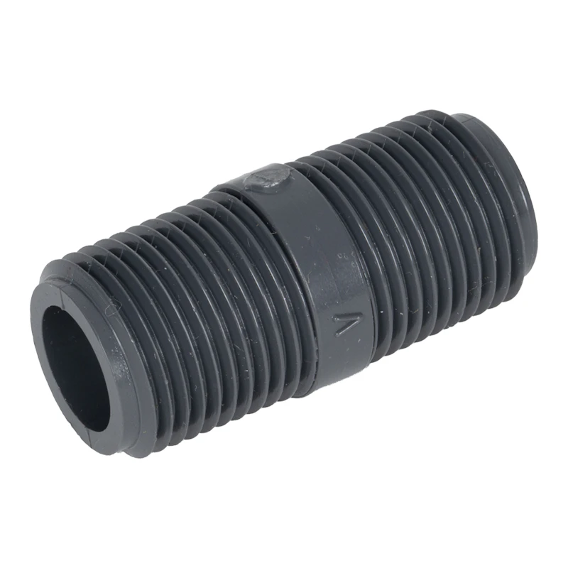 3/8" MNPT x 3/8" MNPT Smooth Gray Schedule 80 PVC Pipe Nipple - 1-1/2" L