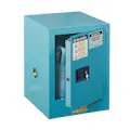 4 Gallon Blue Justrite® Suregrip® EX Counter Top Acid Safety Cabinet with 1 Shelf & 1 Self-Closing Door