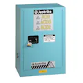 12 Gallon Blue Justrite® Suregrip® EX Space Saver Acid Safety Cabinet with 1 Shelf & 1 Manual-Close Door