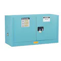17 Gallon Blue Justrite® Suregrip® EX Piggyback Acid Safety Cabinet with 1 Shelf & 2 Manual-Close Doors