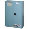 45 Gallon Blue Justrite® Suregrip® EX Free Standing Acid Safety Cabinet 2 Shelves & 2 Manual-Close Doors