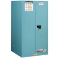 60 Gallon Blue Justrite® Suregrip® EX Free Standing Acid Safety Cabinet 2 Shelves & 2 Manual-Close Doors