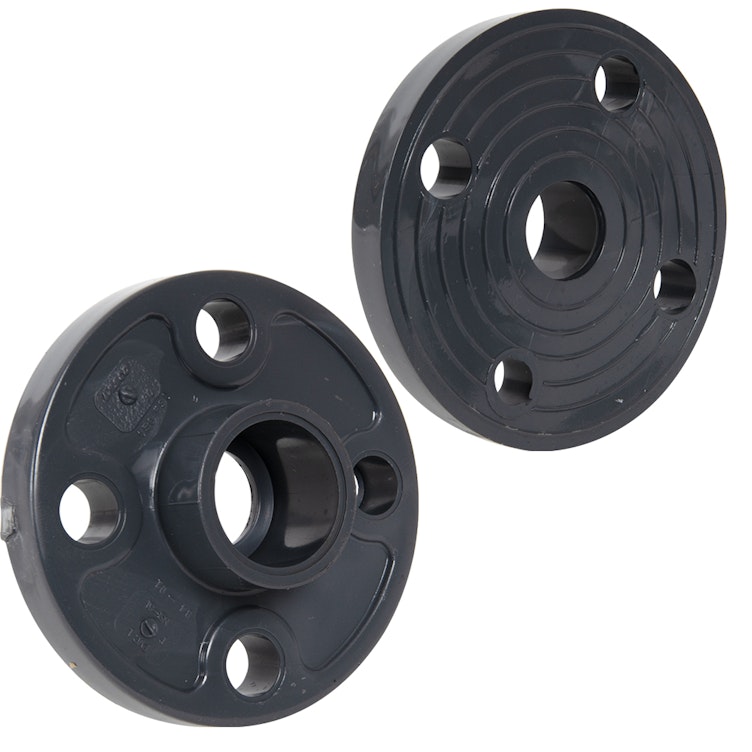 1" Schedule 80 Gray PVC Socket Companion Flange