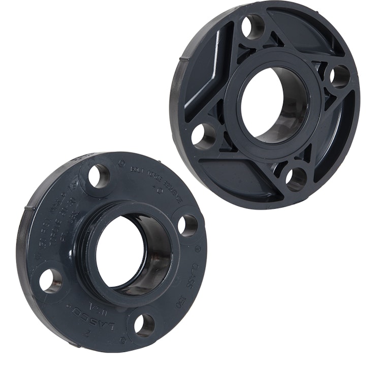 2" Schedule 80 Gray PVC Socket Companion Flange