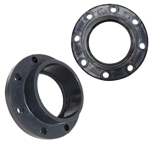 6" Schedule 80 Gray PVC Socket Companion Flange