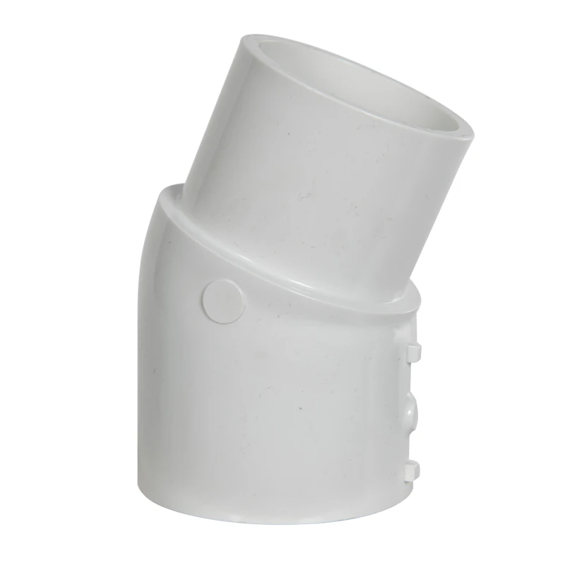 2-1/2" Schedule 40 White PVC 22-1/2° Slip x Spigot Elbow