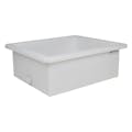 30 Gallon Natural LLDPE Rectangular Tamco® Heavy-Duty Tank with External Flange & 3/4" Polypropylene Bulkhead Fitting - 30" L x 24" W x 12" Hgt. (Cover Sold Separately)