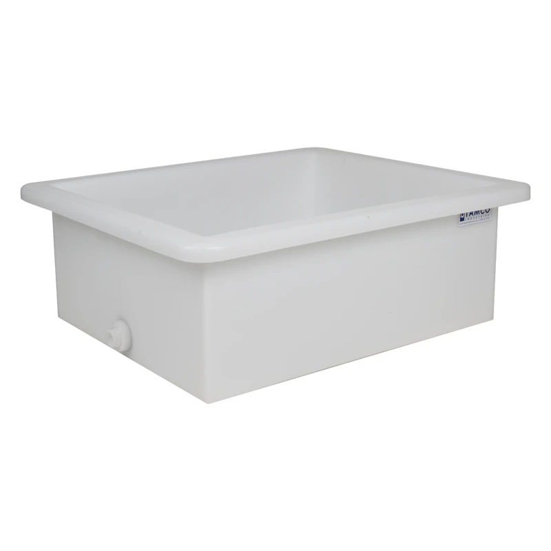185 Gallon Natural LLDPE Rectangular Tamco® Heavy-Duty Tank with External Flange - 36" L x 36" W x 36" Hgt. (Cover Sold Separately)