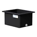 50 Gallon Black LLDPE Rectangular Tamco® Heavy-Duty Tank with External Flange & 3/4" Polypropylene Bulkhead Fitting - 30" L x 24" W x 18" Hgt. (Cover Sold Separately)