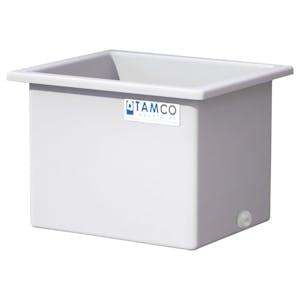 70 Gallon Natural LLDPE Rectangular Tamco® Heavy-Duty Tank with External Flange & 2" Polypropylene Bulkhead Fitting - 30" L x 24" W x 24" Hgt. (Cover Sold Separately)