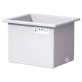 70 Gallon Natural LLDPE Rectangular Tamco® Heavy-Duty Tank with External Flange & 2" Polypropylene Bulkhead Fitting - 30" L x 24" W x 24" Hgt. (Cover Sold Separately)