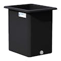 105 Gallon Black LLDPE Rectangular Tamco® Heavy-Duty Tank with External Flange & 2" Polypropylene Bulkhead Fitting - 30" L x 24" W x 36" Hgt. (Cover Sold Separately)