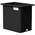 135 Gallon Black LLDPE Rectangular Tamco® Heavy-Duty Tank with External Flange & 2" Polypropylene Bulkhead Fitting - 36" L x 24" W x 36" Hgt. (Cover Sold Separately)