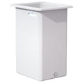 140 Gallon Natural LLDPE Rectangular Tamco® Heavy-Duty Tank with External Flange & 2" Polypropylene Bulkhead Fitting - 30" L x 24" W x 48" Hgt. (Cover Sold Separately)