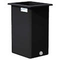 140 Gallon Black LLDPE Rectangular Tamco® Heavy-Duty Tank with External Flange & 2" Polypropylene Bulkhead Fitting - 30" L x 24" W x 48" Hgt. (Cover Sold Separately)