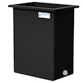 180 Gallon Black LLDPE Rectangular Tamco® Heavy-Duty Tank with External Flange & 2" Polypropylene Bulkhead Fitting - 36" L x 24" W x 48" Hgt. (Cover Sold Separately)