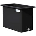 160 Gallon Black LLDPE Rectangular Tamco® Heavy-Duty Tank with External Flange & 2" Polypropylene Bulkhead Fitting - 48" L x 24" W x 36" Hgt. (Cover Sold Separately)
