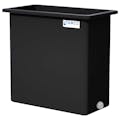 220 Gallon Black LLDPE Rectangular Tamco® Heavy-Duty Tank with External Flange & 2" Polypropylene Bulkhead Fitting - 48" L x 24" W x 48" Hgt. (Cover Sold Separately)
