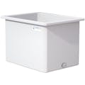 270 Gallon Natural LLDPE Rectangular Tamco® Heavy-Duty Tank with External Flange & 2" Polypropylene Bulkhead Fitting - 48" L x 36" W x 36" Hgt. (Cover Sold Separately)