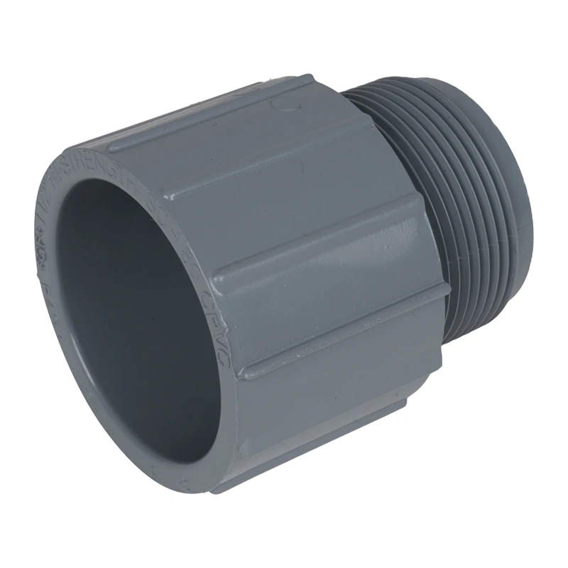 1-1/2" Light Gray Schedule 80 CPVC Male Adapter Threaded x Socket