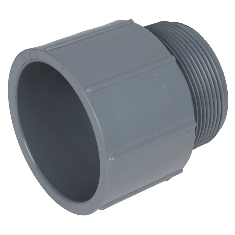 2" Light Gray Schedule 80 CPVC Male Adapter Threaded x Socket
