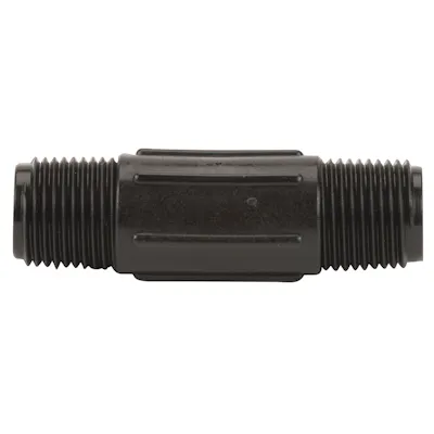 1/2" MNPT x 3" L Banjo® Black Fiberglass-Reinforced Polypropylene Pipe Nipple