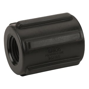 3/4" FNPT Banjo® Black Fiberglass-Reinforced Polypropylene Pipe Coupling
