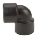 3/4" FNPT x 3/4" FNPT Banjo® Black Fiberglass-Reinforced Polypropylene 90° Pipe Elbow
