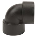 1-1/2" FNPT x 1-1/2" FNPT Banjo® Black Fiberglass-Reinforced Polypropylene 90° Pipe Elbow