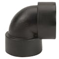 2" FNPT x 2" FNPT Banjo® Black Fiberglass-Reinforced Polypropylene 90° Pipe Elbow