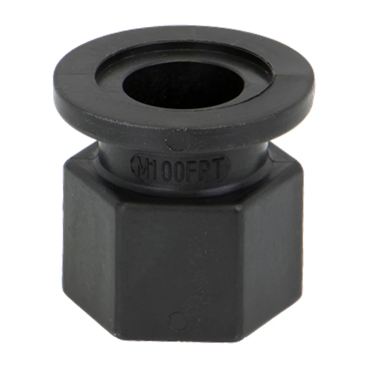 1" Manifold Flange x 1" FNPT Banjo® Black Fiberglass-Reinforced Polypropylene Connectors
