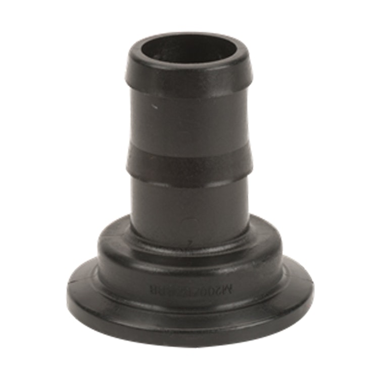 2" Manifold Flange x 1-1/2" Hose Barb Banjo® Black Fiberglass-Reinforced Polypropylene Adapter