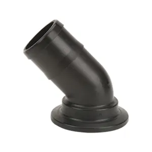 2" Full Port Manifold Flange x 2" Hose Barb Banjo® Black Fiberglass-Reinforced Polypropylene 45° Elbow