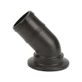 2" Full Port Manifold Flange x 2" 45° Hose Barb Black Polypropylene Elbow