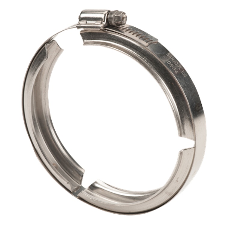 4" ID Banjo® 300 Series Stainless Steel Worm Screw Clamp (90 to 100 in-lbs. Torque)