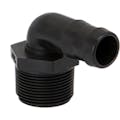 1-1/4" MNPT x 1" Hose Barb Polypropylene 90° Elbow