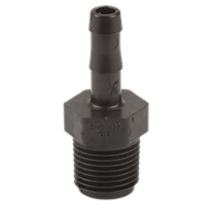 1/2" MNPT x 3/8" Hose Barb Polypropylene Adapter