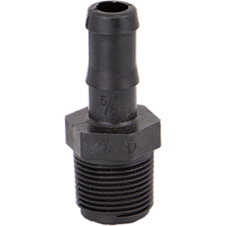 3/4" MNPT x 5/8" Hose Barb Polypropylene Adapter