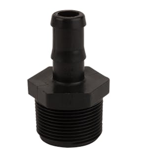 1-1/4" MNPT x 3/4" Hose Barb Polypropylene Adapter