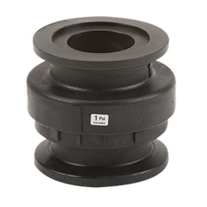 2" Manifold Flanged Black Polypropylene Check Valve with EPDM Seal - Up to 152 GPM