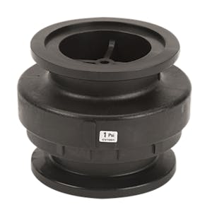 2" Manifold Flanged Black Polypropylene Full Port Check Valve with EPDM Seal - Up to 150 GPM