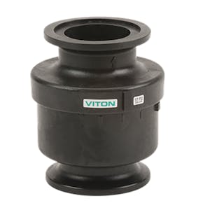 2" Manifold Flanged Black Polypropylene Full Port Check Valve with Viton™ Seal - Up to 180 GPM