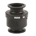 2" Manifold Flanged Black Polypropylene Full Port Check Valve with Viton™ Seal - Up to 180 GPM